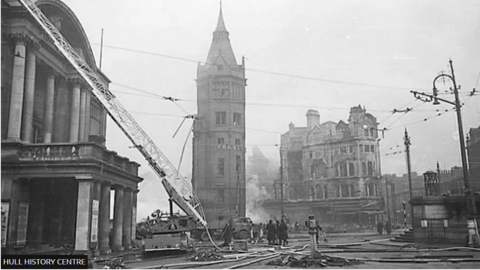 Bomb damage in Hull City Centre