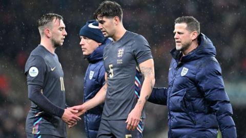 John Stones comes off injured for England against Belgium