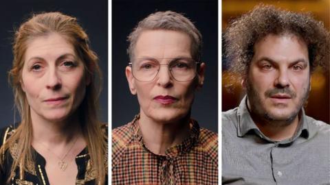 Left-right: Amanda, Laura and Itay, three of more than a dozen Jewish people who have spoken to Panorama 