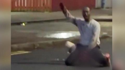 Suspect in knife attack on top of victim