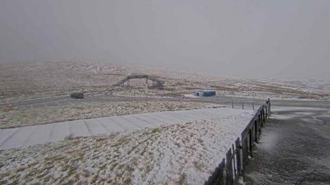 Snow on the Mountain Road at the Bungalow