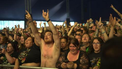 Rock fans at Download Festival