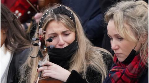 Traditional Irish musicians formed a guard of honour at Ashling Murphy's funeral