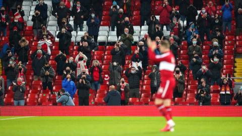 Liverpool fans were allowed to attend Wednesday's match at Anfield because the area is in tier two