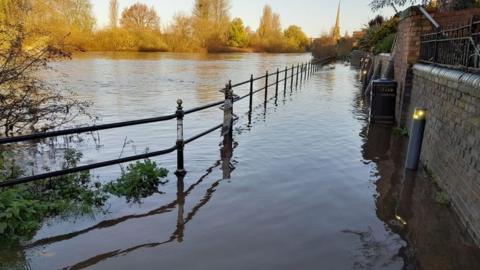 River Severn in Worcester has flooded