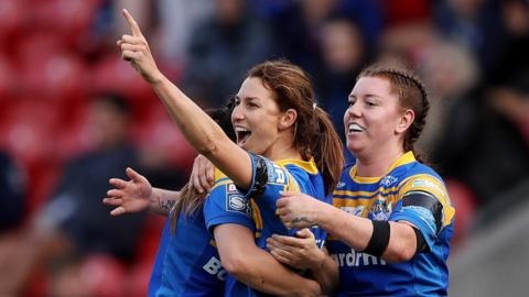 Leeds Rhinos celebrate their Grand Final victory over York City Knights