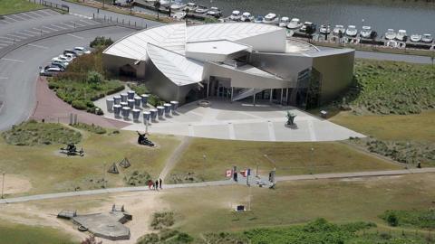 Aerial photo of the Juno Beach Centre, a Canadian museum in France