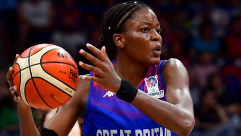 Temi Fagbenle in action for Great Britain women