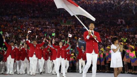 Japanese team at the Rio opening ceremony