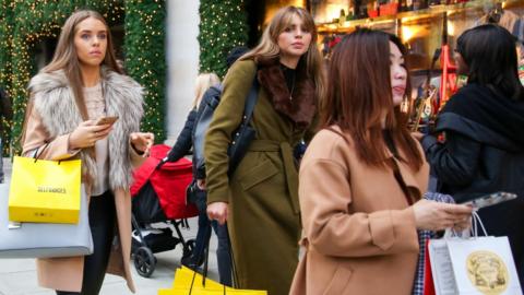 Shoppers in Oxford Street in December 2018