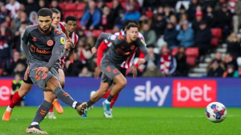 Nahki Wells scores a penalty against Sunderland