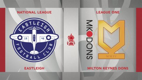 Eastleigh v MK Dons badge graphic
