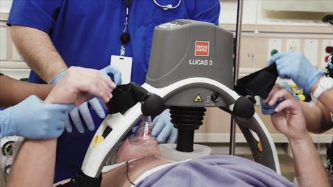 Lucas, the robot paramedic giving CPR