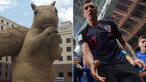 Squirrel statue and Mario Mandzukic