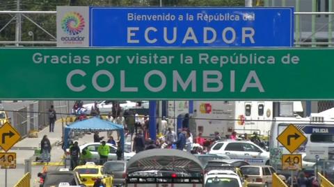 Border crossing between Ecuador and Colombia. 18 Aug 2018