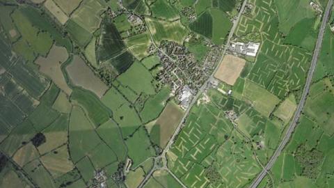Aerial picture of the two sites