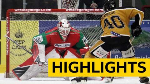 Cardiff Devils netminder Mac Carruth in action against Nottingham Panthers