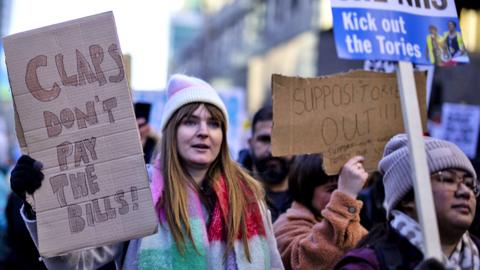 Striking health workers