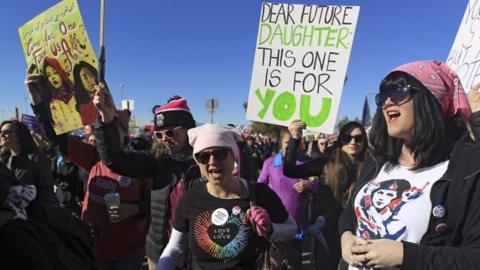 The women's march in Las Vegas.