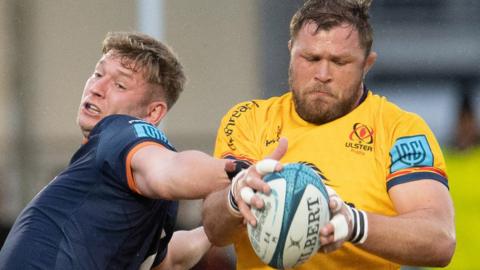 Edinburgh's Jamie Hodgson and Ulster's Duane Vermeulen