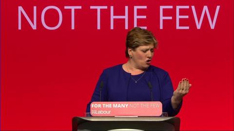 Emily Thornberry speaking at Labour conference