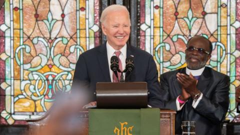 President Joe Biden speaks at the Mother Emanuel AME Church in Charleston