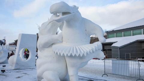 Team GB's sculpture from the championships in 2019, which won third place