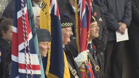 Veterans observe the two-minute silence