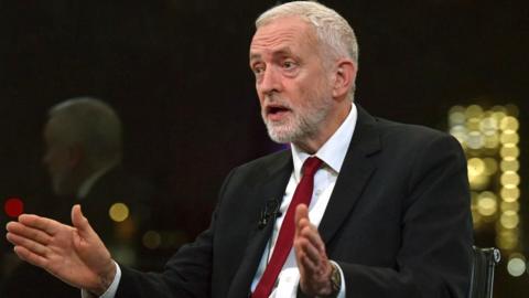 Jeremy Corbyn is interviewed by the BBC's Andrew Neil