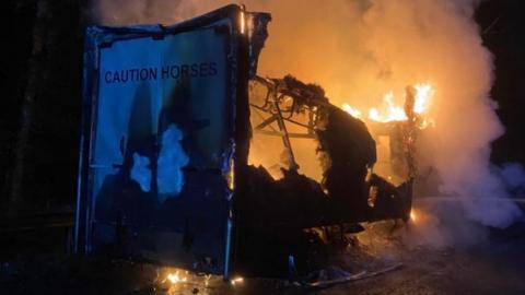 Lyndhurst horse box fire