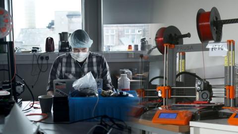 Edinburgh Shield Force, a club of engineers, are making 3D printed face shields for Scottish hospitals.