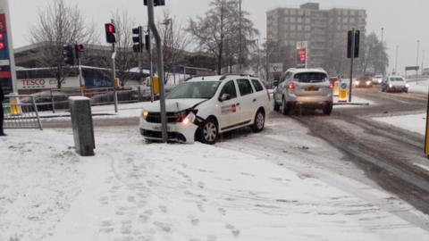 Taxi crashed in Seacroft, Leeds