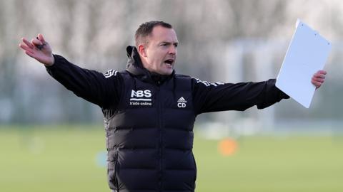 Chris Davies in training at Leicester