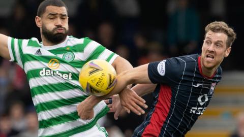Celtic's Cameron Carter-Vickers and Ross County's Jordan White