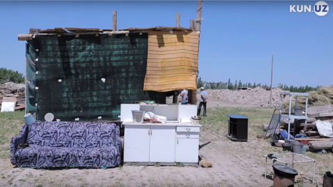 Temporary shelter for Urgench people whose houses have been demolished, Uzbekistan