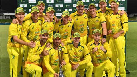 Australia with the one-day series trophy