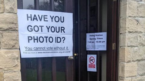 Sign at polling station