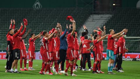 Bayern celebrate winning the title