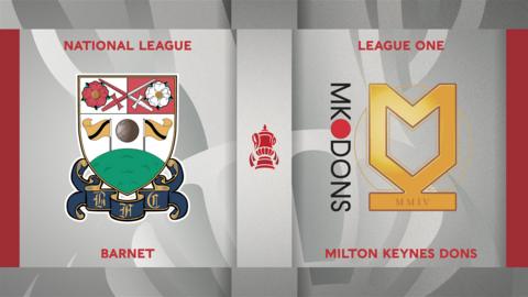 Barnet v MK Dons badge graphic