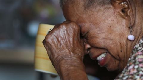 patients get medical care from the First Medical Relief team at an assisted living facility in the aftermath of Hurricane Maria on October 1, 2017 in San Juan, Puerto Rico