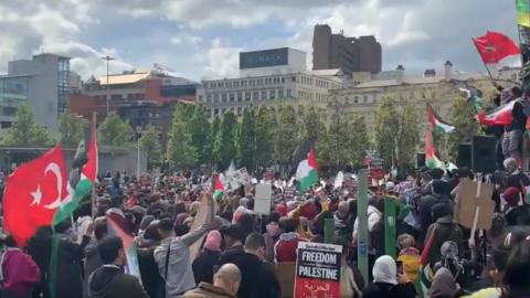 Protestors in Manchester