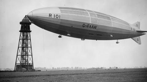 The R101 on its mooring