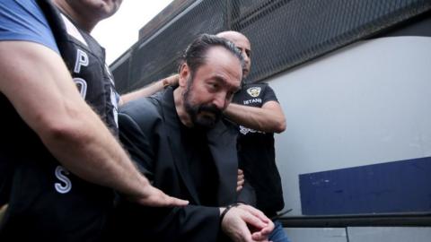 Adnan Oktar being arrested in 2018