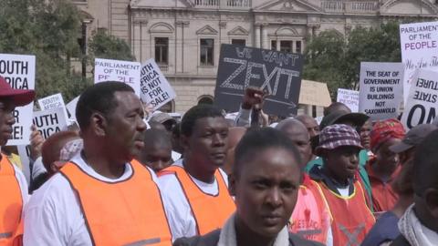 Nationwide protests called for South African President Jacob Zuma to step down