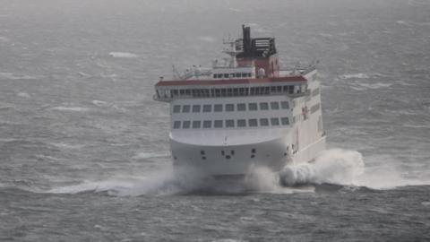 The Manxman ferry in choppy waters