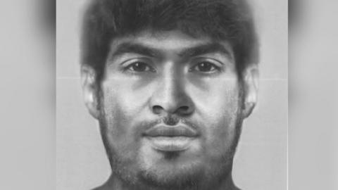 E-fit of a man killed on the M1. Northamptonshire Police are trying to identify him.