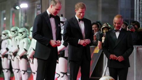 Princes William and Harry were among those attending the Star Wars premiere in London.