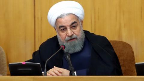 President Hassan Rouhani pictured chairing a cabinet meeting in Tehran on 19 July, 2017.