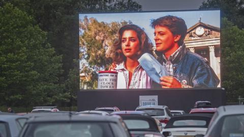 Drive-in cinema screen