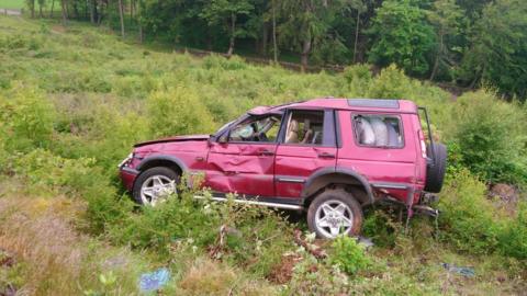 Wreckage of the car